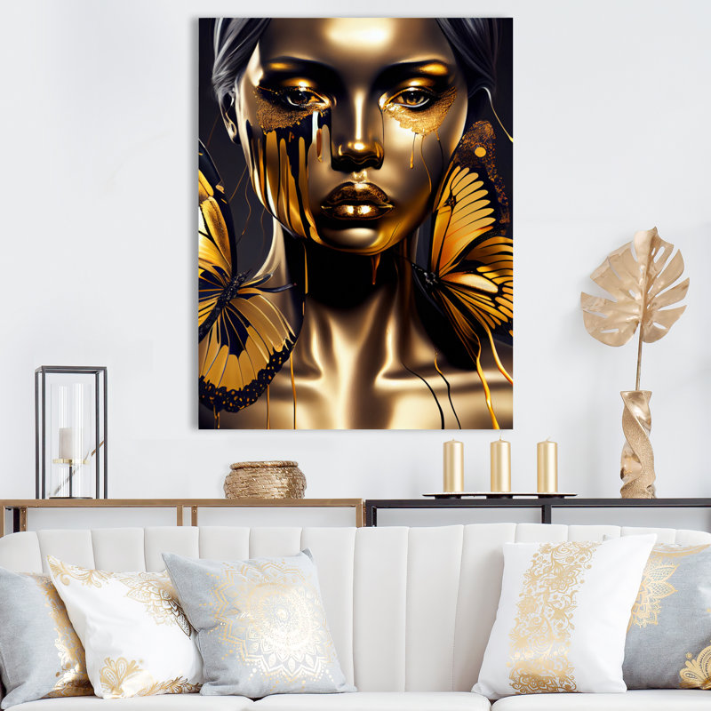 Décoration murale contemporaine en métal glam, H 20 po x l 12 po x P 1 po