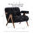 Modern Upholstered Accent Armchair Living Room Chair With Sherpa Arms, Black Sherpa Fabric, 2 Set-726338612