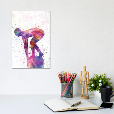 «Natation Silhouette V» par Paul Rommer - peinture sur toile tendue