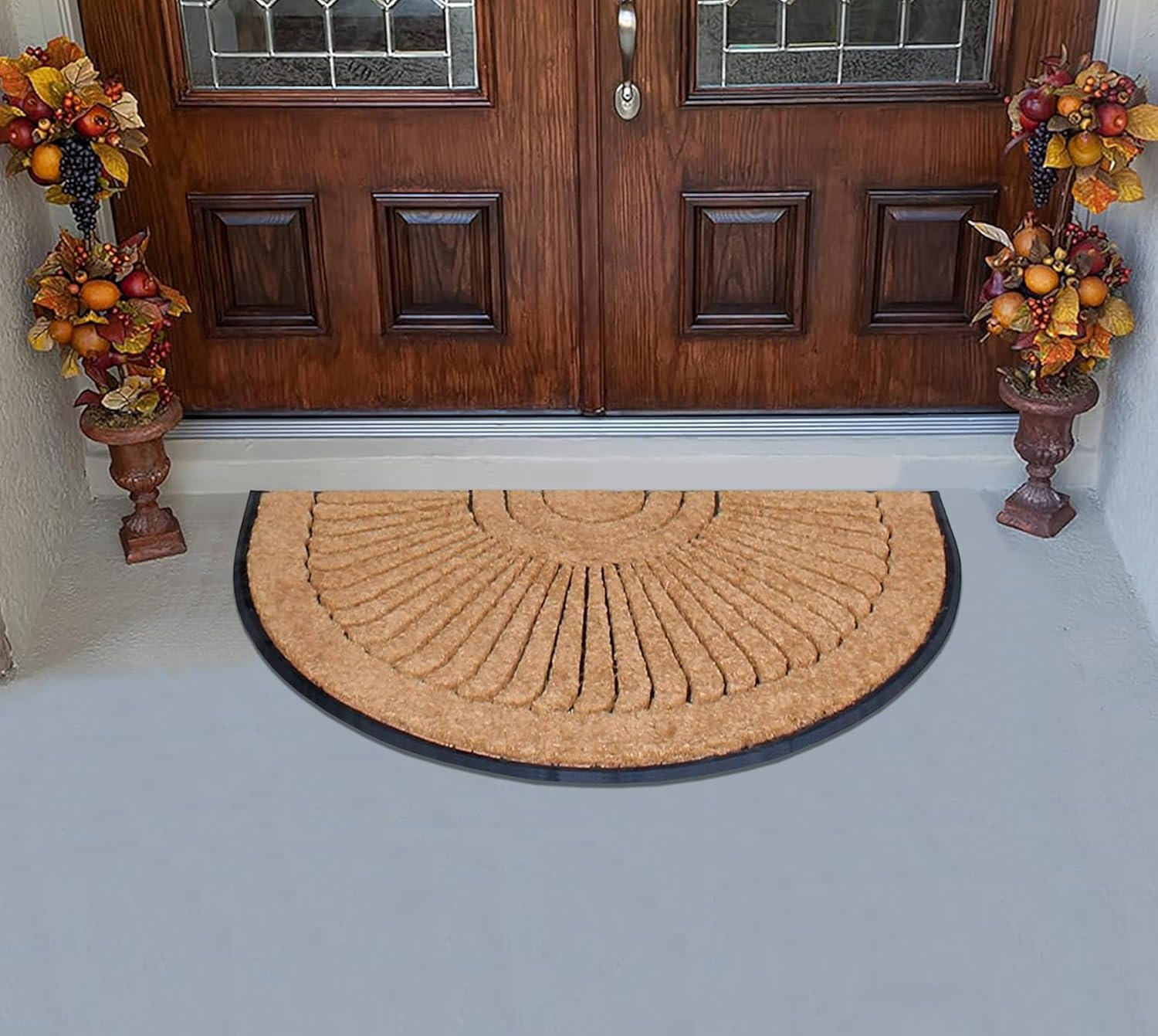 Non-Slip Outdoor Doormat, Semi-Circle 2'6" x 4'