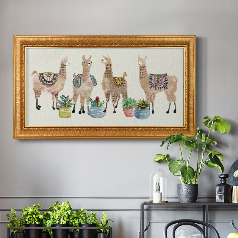 «Llama Party», cadre photo unique, impression sur toile, H 25 po x l 45 po x P 1 po
