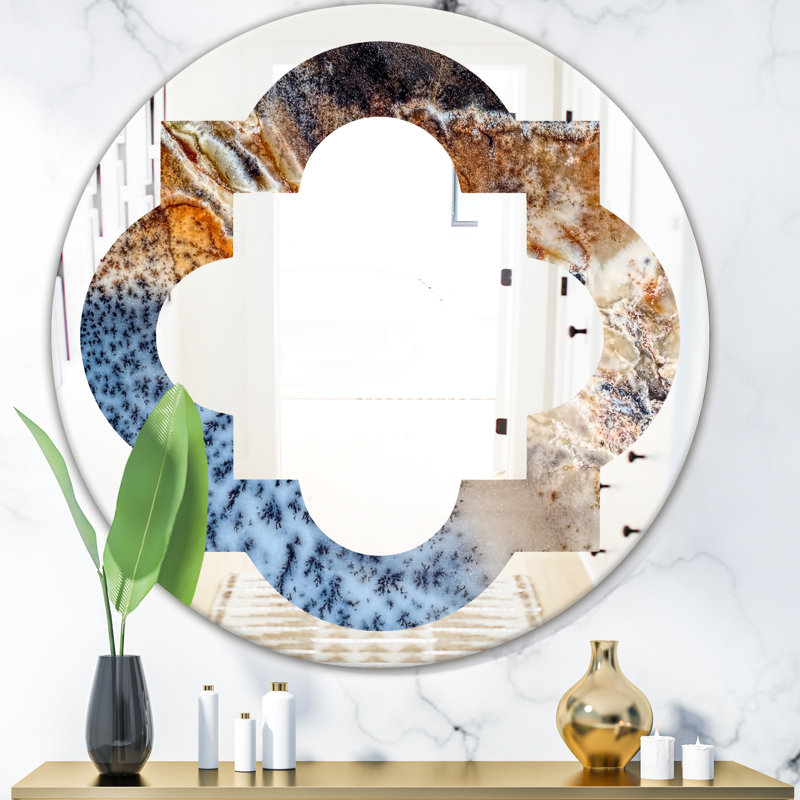 Miroir mural éclectique sans cadre Quatrefoil, H 24 po x l 24 po