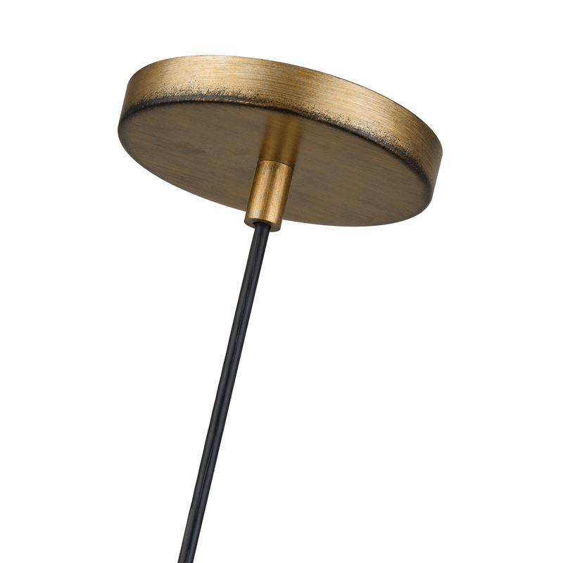 Luminaire suspendu feuille d'or antique 1 lumière Weavington, H 19,75 po x l 12 po x P 12 po