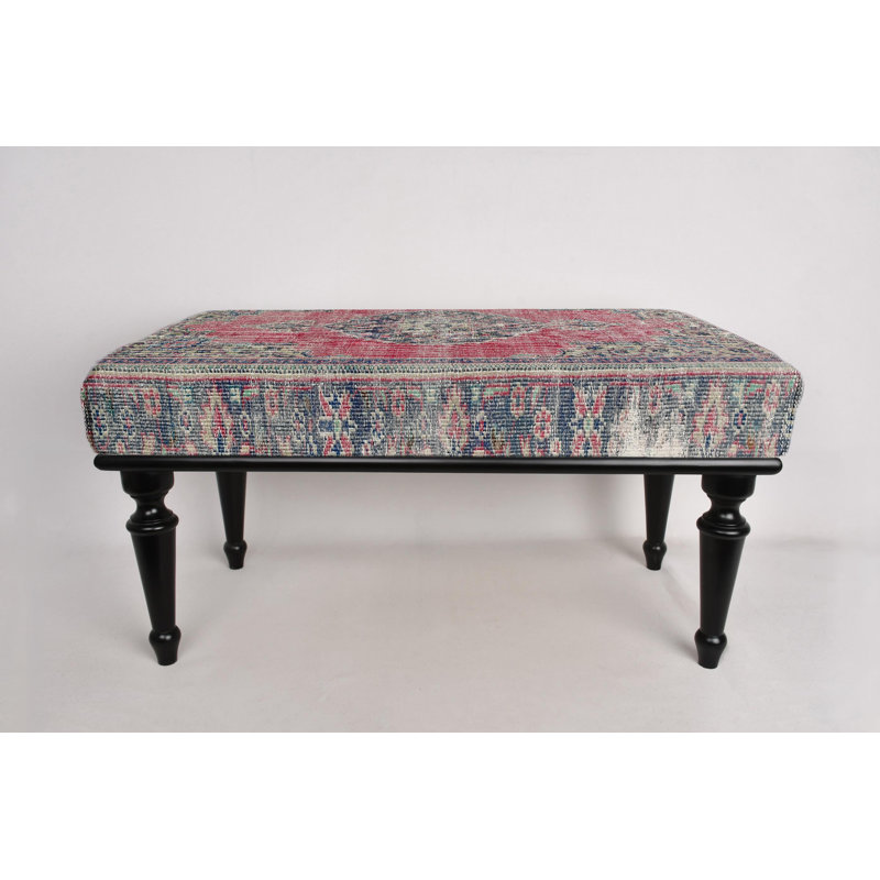 Banc à motif floral, banc Oushak, banc repose-pieds, banc rembourré, banc tapis turc, banc Kilim, banc de décoration intérieure, banc fabriqué à la main