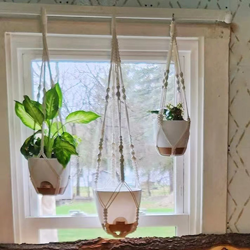 Cintres à plantes avec pots et soucoupes, Blanc
