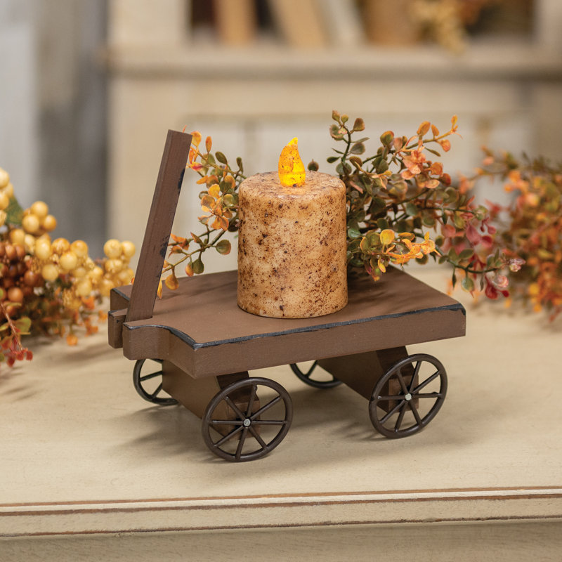 Distressed Brown Wooden Wagon