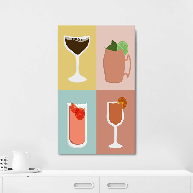 "Colorblock Cocktail II" par Natalie Carpentieri, reproduction sur toile, H 18 po x l 30 po x P 1 po
