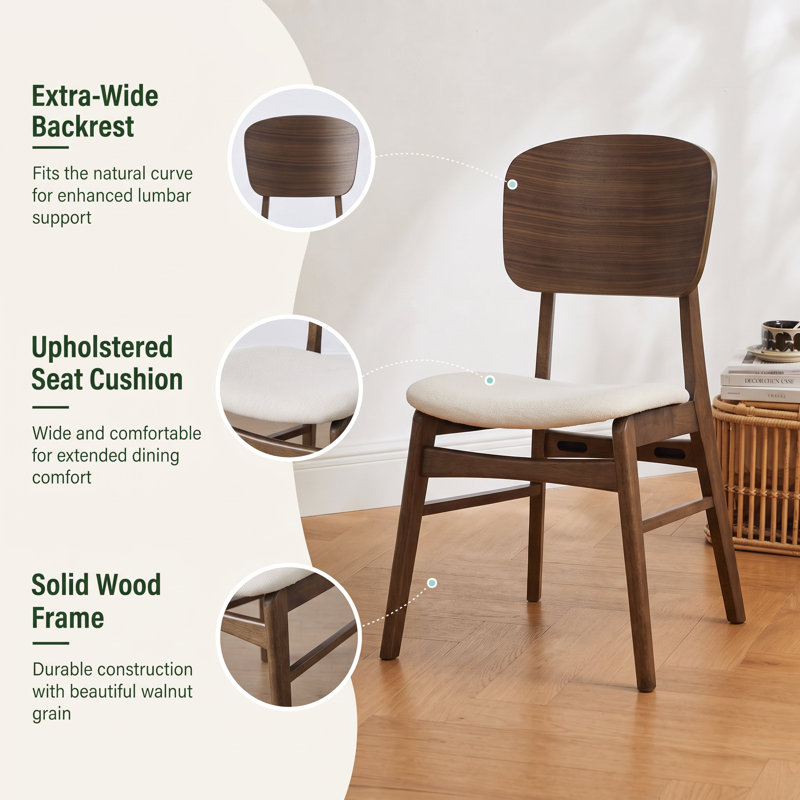 Upholstered Side Chair, Walnut