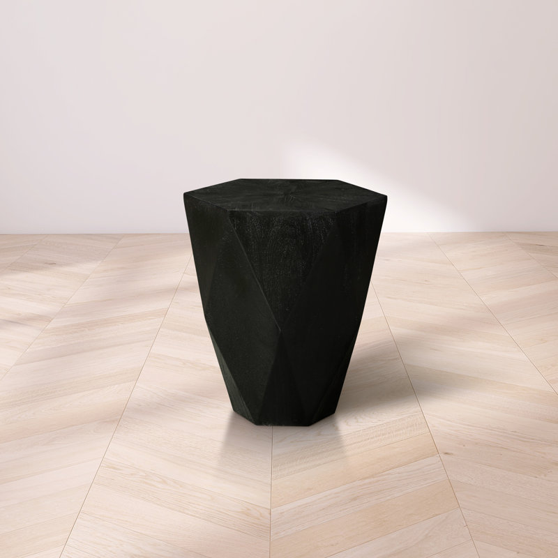 Diamante Oak Veneer Diamond Shaped End Table, Black