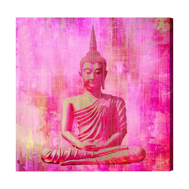 Bouddha rose - impression sur toile tendue, H 20 po x l 20 po x P 1,5 po, Toile tendue