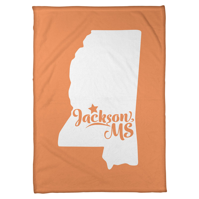 Jeté mississippi polaire jackson, l 62,5 po x L 82,5 po, Orange