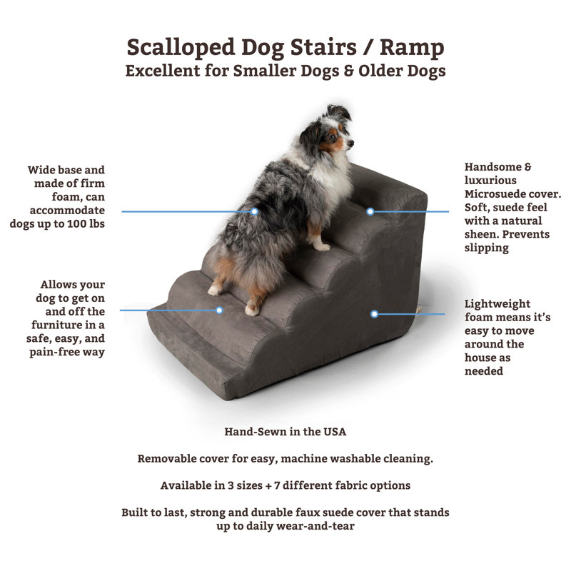 Snoozer Orthopedic Microsuede Stair Railing, Chameau, Grand (H 21 po x l 21 po x P 30 po)