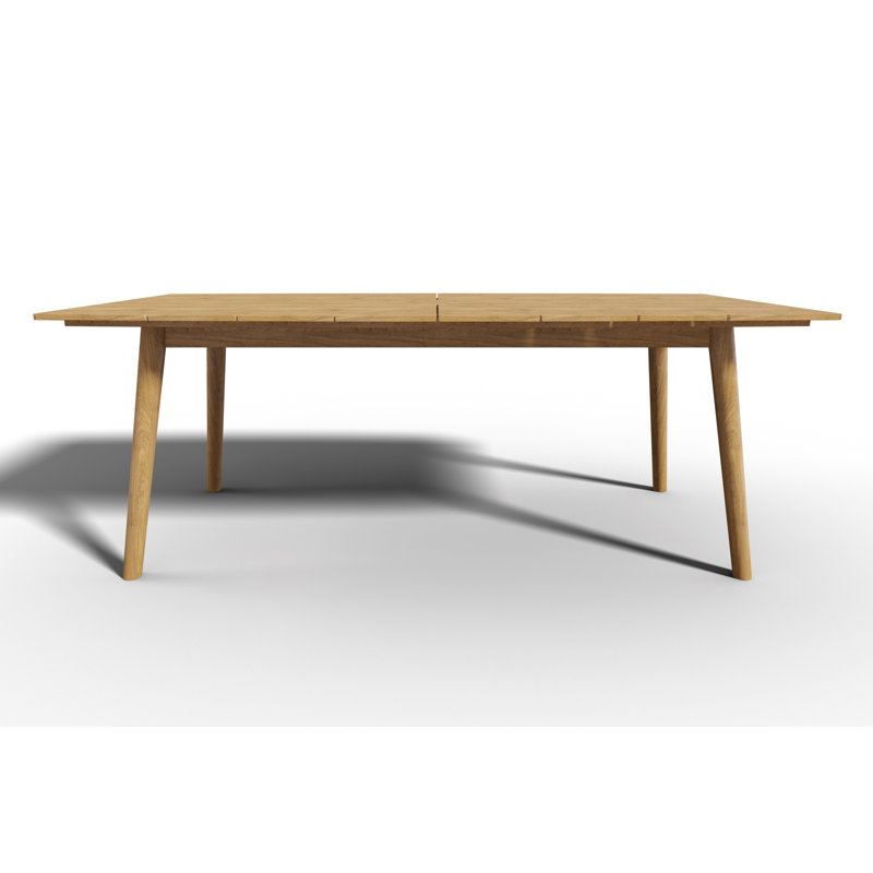 Ensemble repas d'extérieur rectangulaire en teck 7 pièces avec fauteuils empilables Valerie