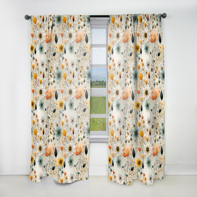 Scandinavian Midcentury Bliss - Rideau Midcentury - Rideau géométrique obscurcissant - 1 panneau, L 52 po x L 95 po