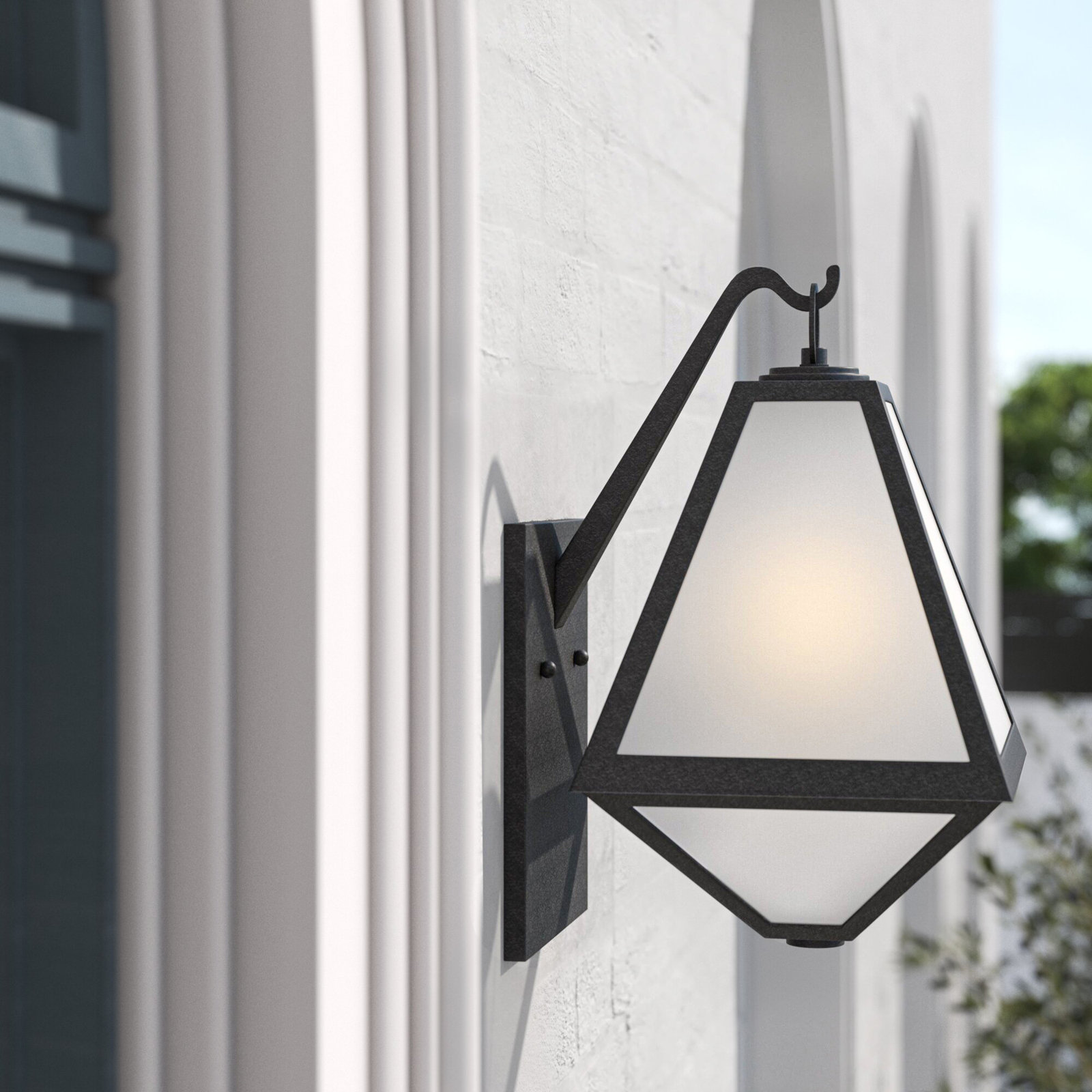 Maribel 2-Light Frosted Glass Outdoor Wall Lantern