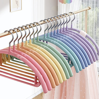 JOYBOS Hangers 14 Pack, Non-slip Pvc Coated Metal Sweater Hangers, No Shoulder Bumps, 16.5 Inch Wide, Sturdy & Durable For Adult Coats, Ideal For Closet, Suits, Dresses, Jackets, Pants, Shirts，Premium & Practical  Gift