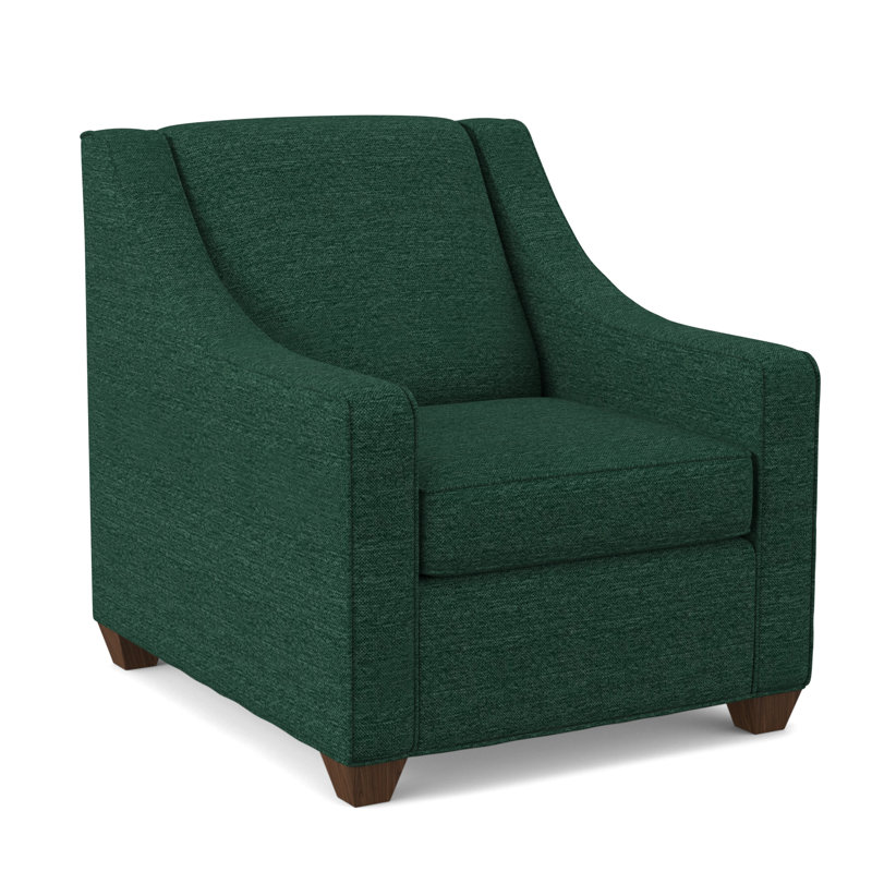 Phillips Upholstered Accent Chair, Montana Walnut, Antic Jade