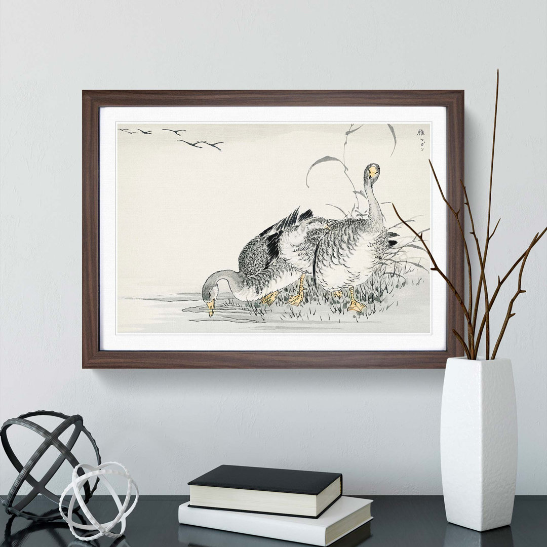 White Fronted Goose by Numata Kashu - Picture Frame Graphic Art Print