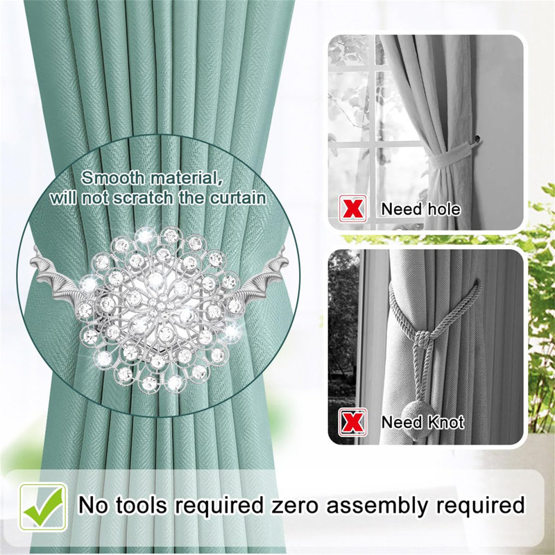 Agnethe Curtain Holdback/Tieback, Silver