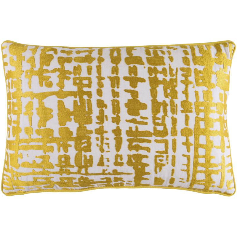 Hessian Lumbar Pillow Cover, Gold/White