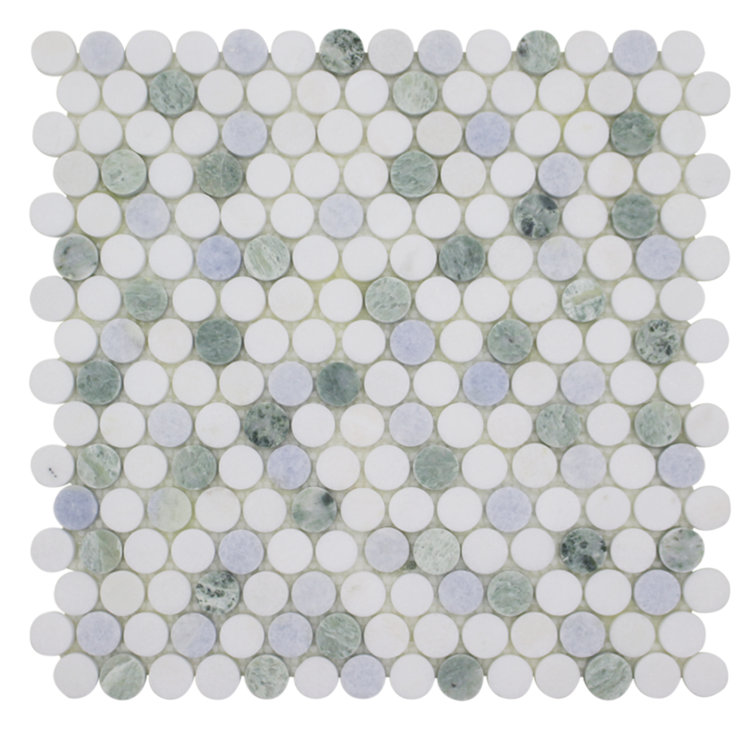 0.75" x 0.75" Marble Penny Round Mosaic Wall & Floor Tile