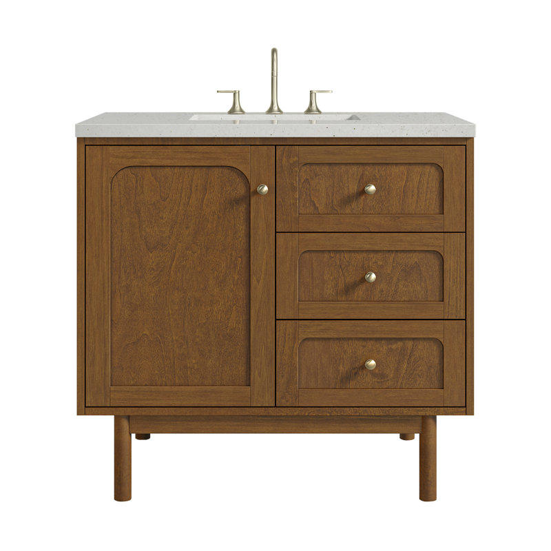 Laurent 36'' W Single Vanity, Lime Delight, 8" Widespread, Honey Brown