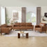 Modern 3 Piece Upholstered Living Room Set, Accent Chair, Loveseat, 3-Seater Mid-Century Sofa Set