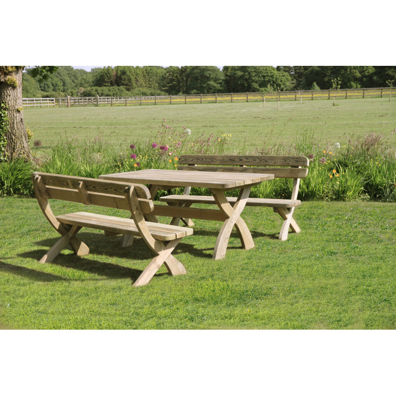 Lanesborough 6 - Person Wood Patio Dining Set with Rectangular Table