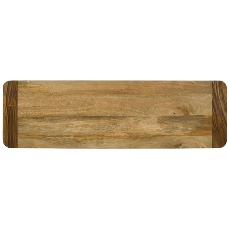 Rustic Brown Mango Wood Dining Bench with Black Iron Legs