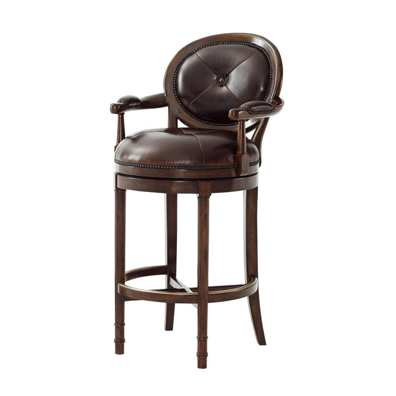 Classic yet Casual Swivel Bar Stool, Bar Stool (30.75” Seat Height)