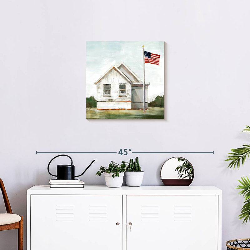 Lilie Hoisted American Flag, 20" H x 20" W