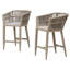 Tabourets de bar à hauteur de comptoir en osier avec dossier et coussins pour surpoids PURPLE LEAF-1862229275
