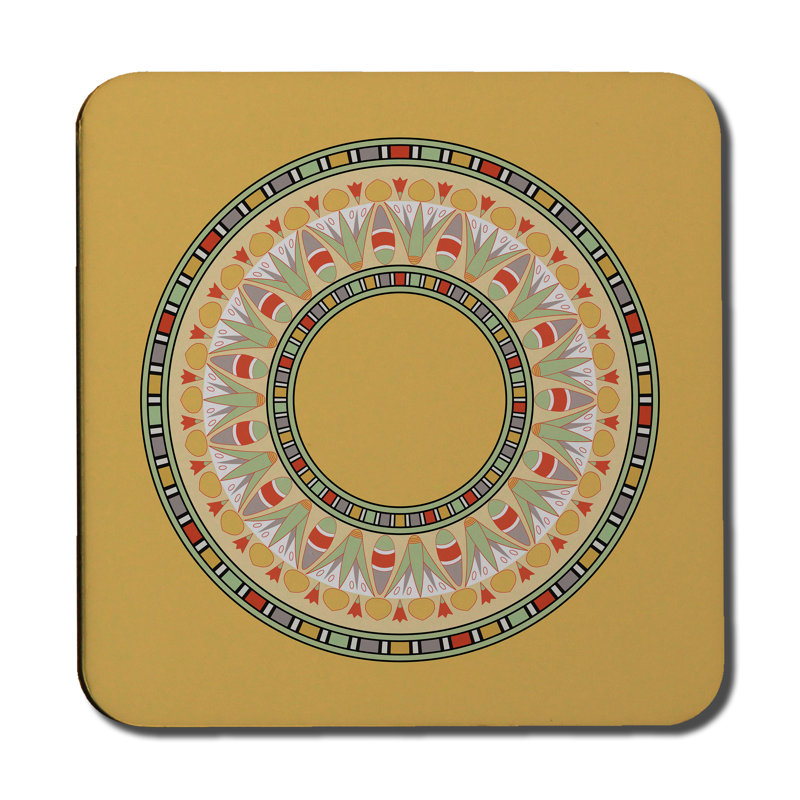 Square 6 Piece Coaster Set, Orange