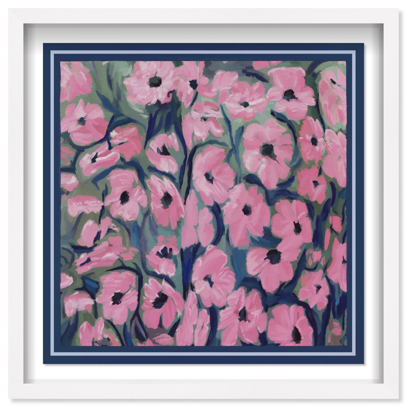 Night Blooms Shadowbox Abstract Print by Oliver Gal, Black Frame, 12 x 12, 13.5"H x 13.5"W, White Shadowbox