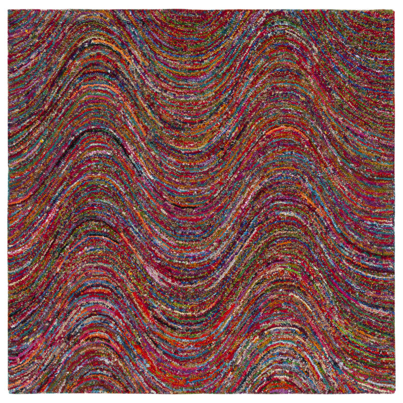 Anaheim Hand Tufted Cotton Abstract Rug, Square 6'