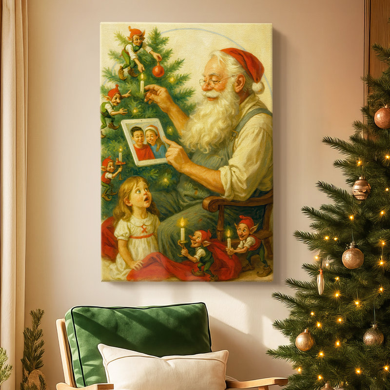 «Amber Snow Blessing» - Toile tendue avec châssis de qualité supérieure, 18" H x 12" W