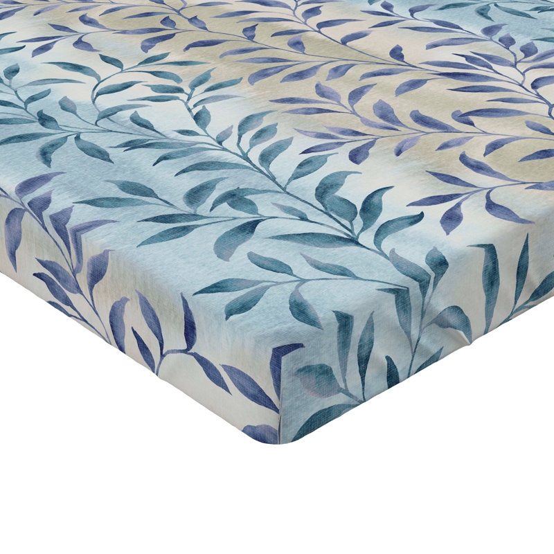 Drap-housse à motif floral Ambesonne, Drap-housse de taille très grand, Bleu sarcelle / coquille d'œuf / motif floral vio