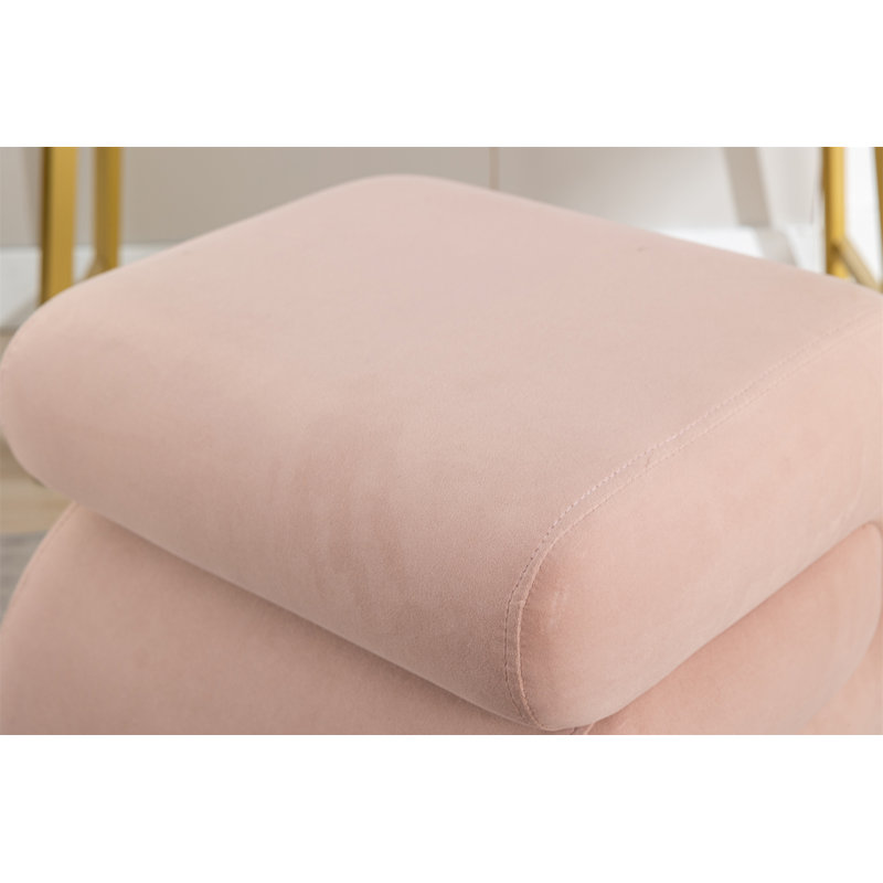Ottoman Makeup Stool Footstool (Only Including Ottoman), Pink Velvet