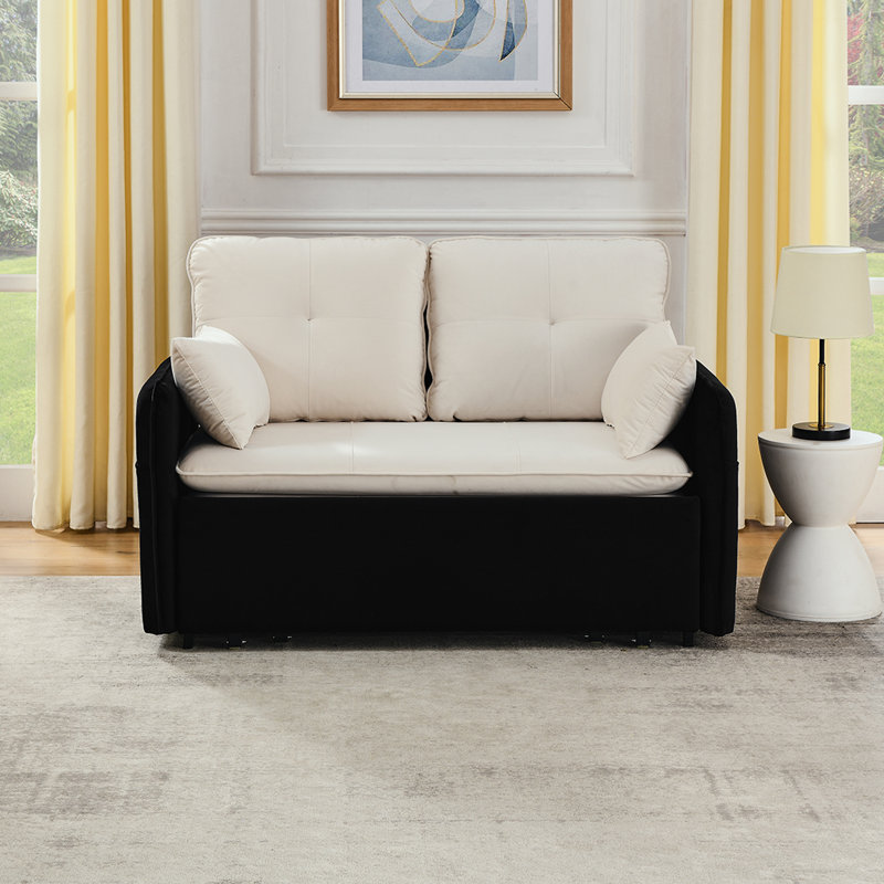 Ellishia 53'' Modern Sectional  Sofa couch with USB Power Port, Pull-Out Sleeper Sofa Bed with 2 Pillows,sofa,couch