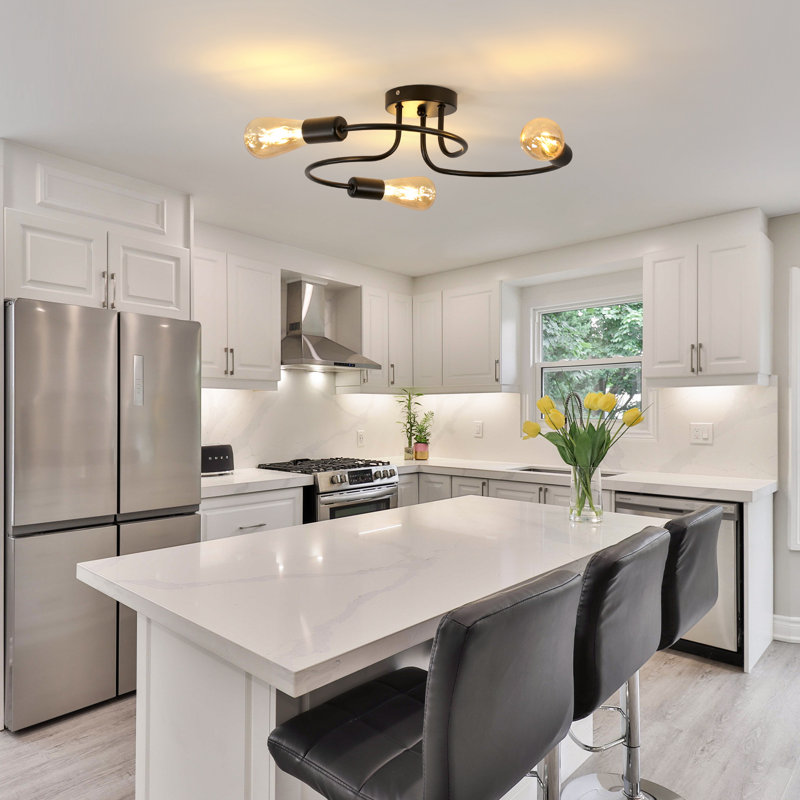 3-Light Semi Flush Mount Ceiling Light