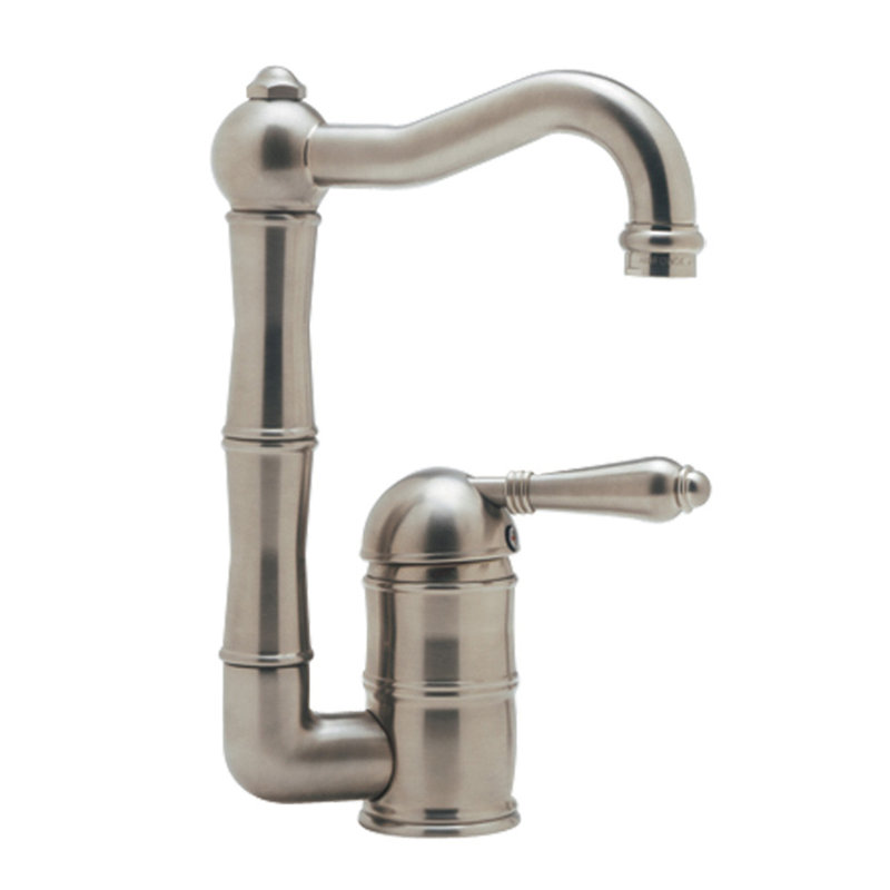 Acqui® Column Spout Lever Handle Bar/Food Prep Faucet, Polished Nickel, Metal Lever Handles, Without Side Spray