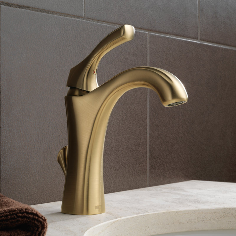 Robinet pour salle de bain à un trou Addison ™ avec bonde et technologie Diamond Seal ™, Bronze-Champagne lustré