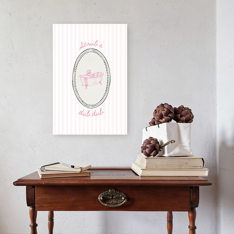 «Scrub A Dub Tub Playful Vintage», reproduction d'art murale abstraite, H 24 po x l 16 po