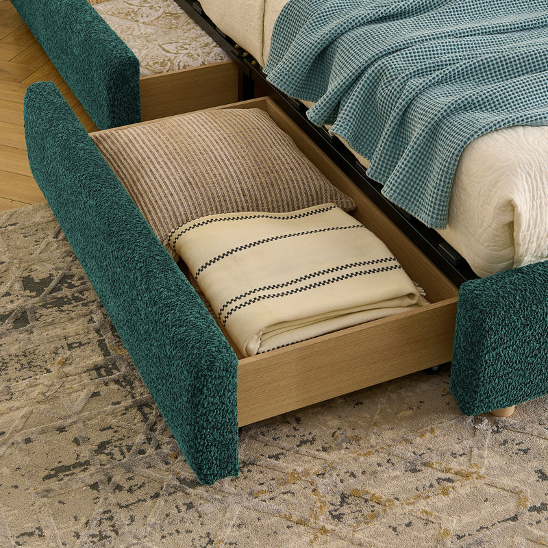 Base de lit tapissier grand, Vert