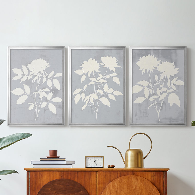 NAUTICAL Series CX - Toile tendue avec châssis sur mesure - 3 pièces, H 30 po x l 63 po, Argent argent