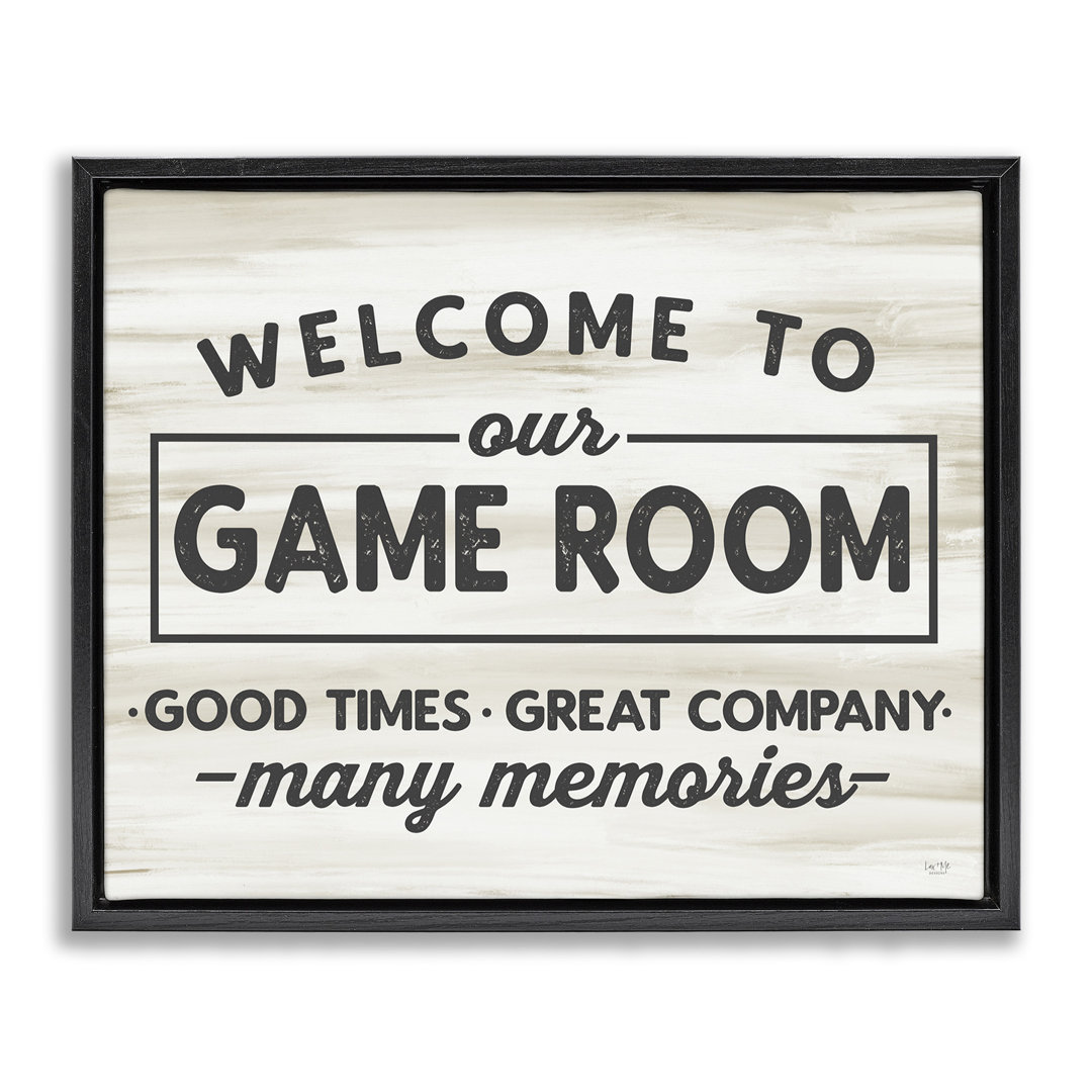 Welcome To Game Room Framed Floater Canvas Wall Art Design By Lux + Me Designs Freeport Park® Frame 