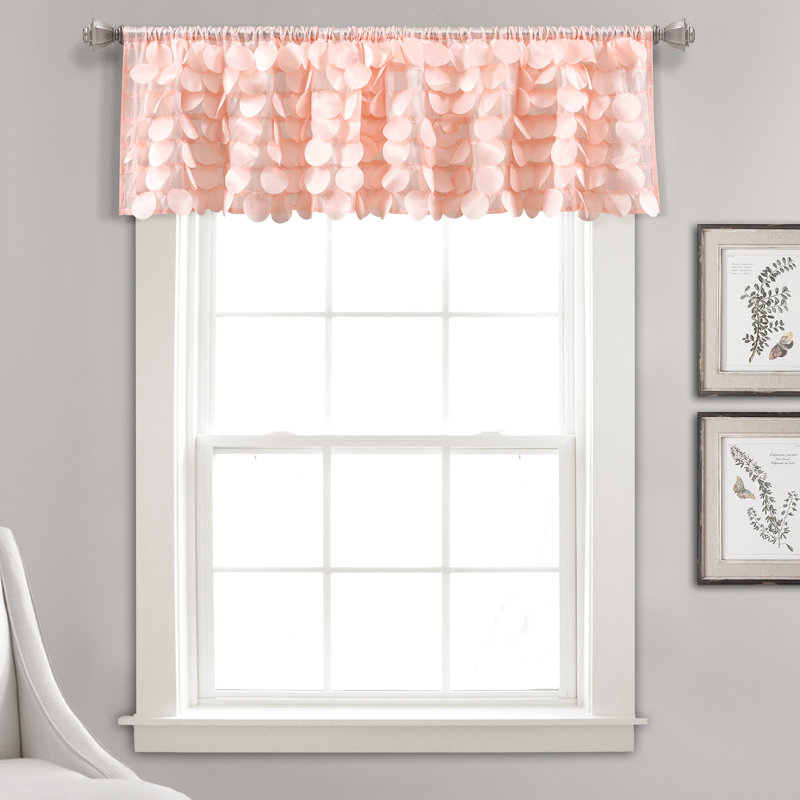 Gigi Scalloped Window Valance, Blush, 70" W x 14" L