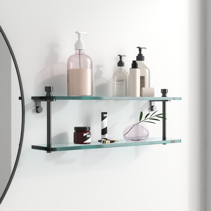 Ballenas 2 Piece Tiered Shelf, 22", Matte Gray
