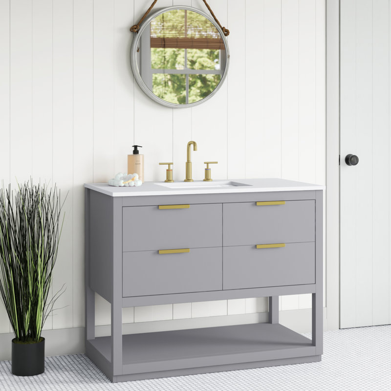 Ensemble de meuble-lavabo simple 42 po Felicity, Gris