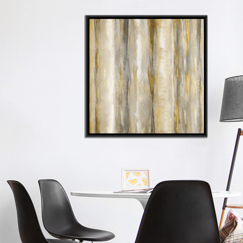 « vertical motion golden », impression sur toile, H 18 po x l 18 po x P 1,5 po, Toile encadrée noire, Pas de tapis